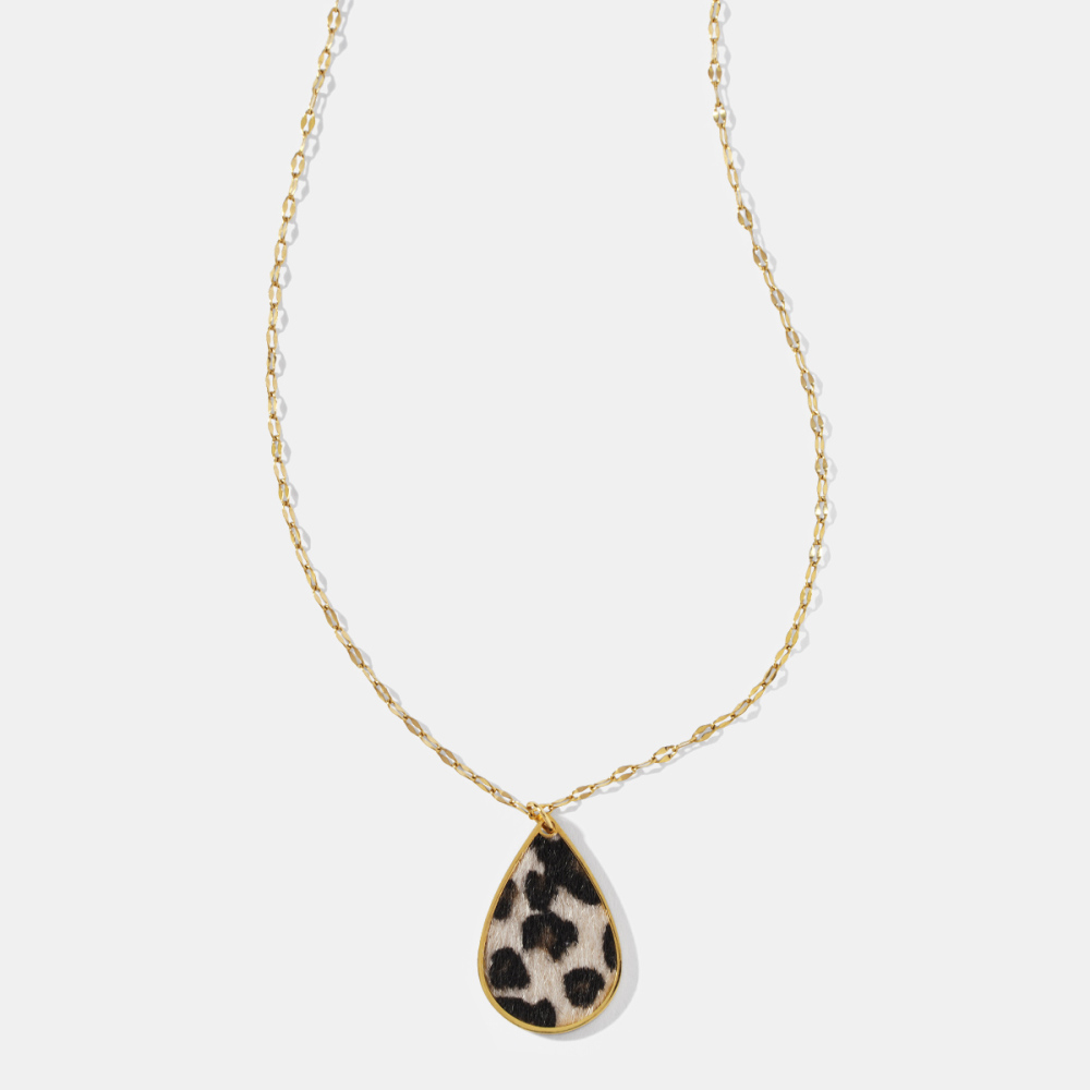 Collier Pendentif Étanche En Acier Inoxydable À Motif Léopard Et Gouttelettes Image3