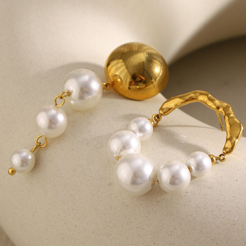 Boucles D'Oreilles Classiques Annulaires En Acier Inoxydable, Couleur Or, Pour Femme (1 Paire). h5Image2
