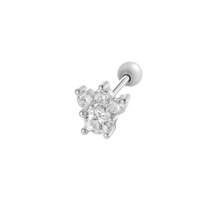 Boucle D'Oreille Piercing En Forme De Cœur Et De Fleur, Couleur Cuivre Et Or, Zircone h5 