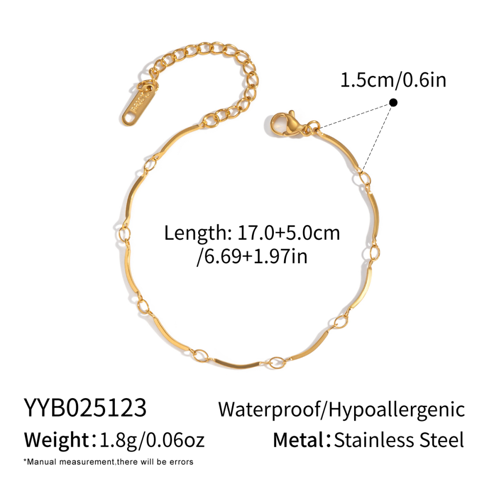 Ensemble Collier Simple En Acier Inoxydable Imperméable Couleur Or