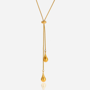 1 Magnifique Collier Long Pour Femme En Acier Inoxydable Imperméable Avec Pendentif Goutte Quotidien h5 Image8