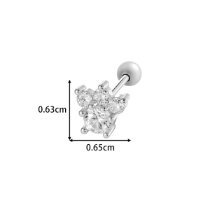 Boucle D'Oreille Piercing En Forme De Cœur Et De Fleur, Couleur Cuivre Et Or, Zircone h5 Image2