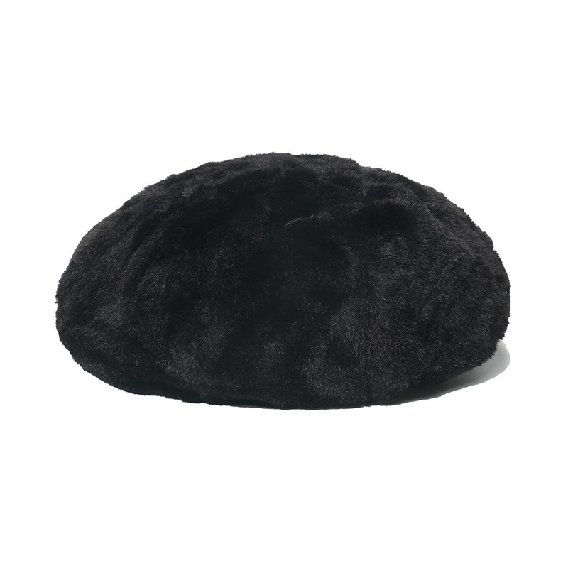 Béret Élégant En Peluche De Couleur Unie, 1 Pièce