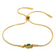 Bracelet fin à chaîne serpent et zircons ronds - Or - Vague verte Image8