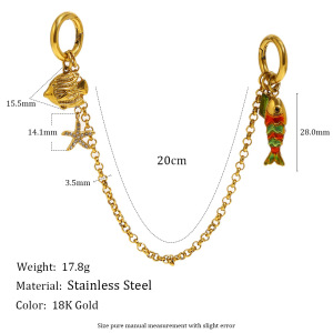 Pendentif Étoile De Mer En Acier Inoxydable Couleur Or Pour Femme, 1 Pièce h5 