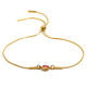 Bracelet fin à chaîne serpent et zircons ronds - Or - Vague d'acier rouge Image9