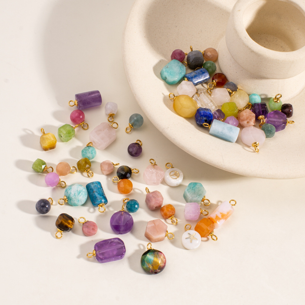 Pendentifs Pour Femmes En Pierres Naturelles De Forme Irrégulière, Simples Et Décontractés, À Faire Soi-Même, 1 Pièce h5Image3