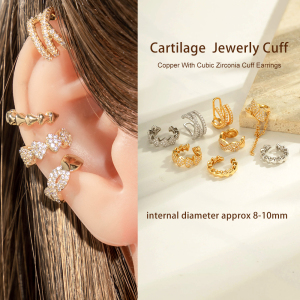 1 Pièce De Manchettes D'Oreilles En Cuivre Doré Et Zircon h5 Image4