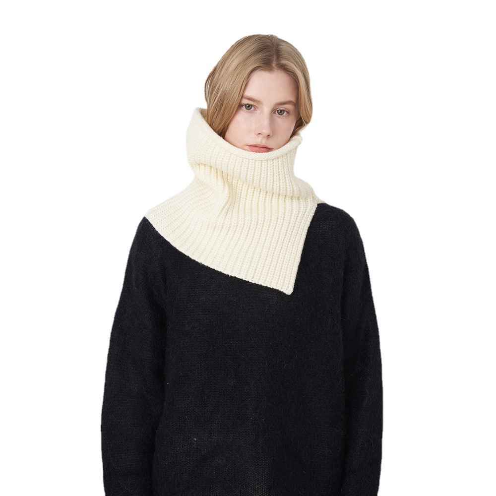 Écharpe D'Hiver Épaisse En Polyester De Couleur Unie Pour Femme, 1 Pièce Image5