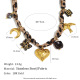 Collier avec pendentif cœur et lune imprimé léopard - Or Image2