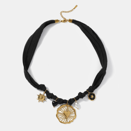 Collier pendentif en acier inoxydable étanche en forme de cœur ajouré