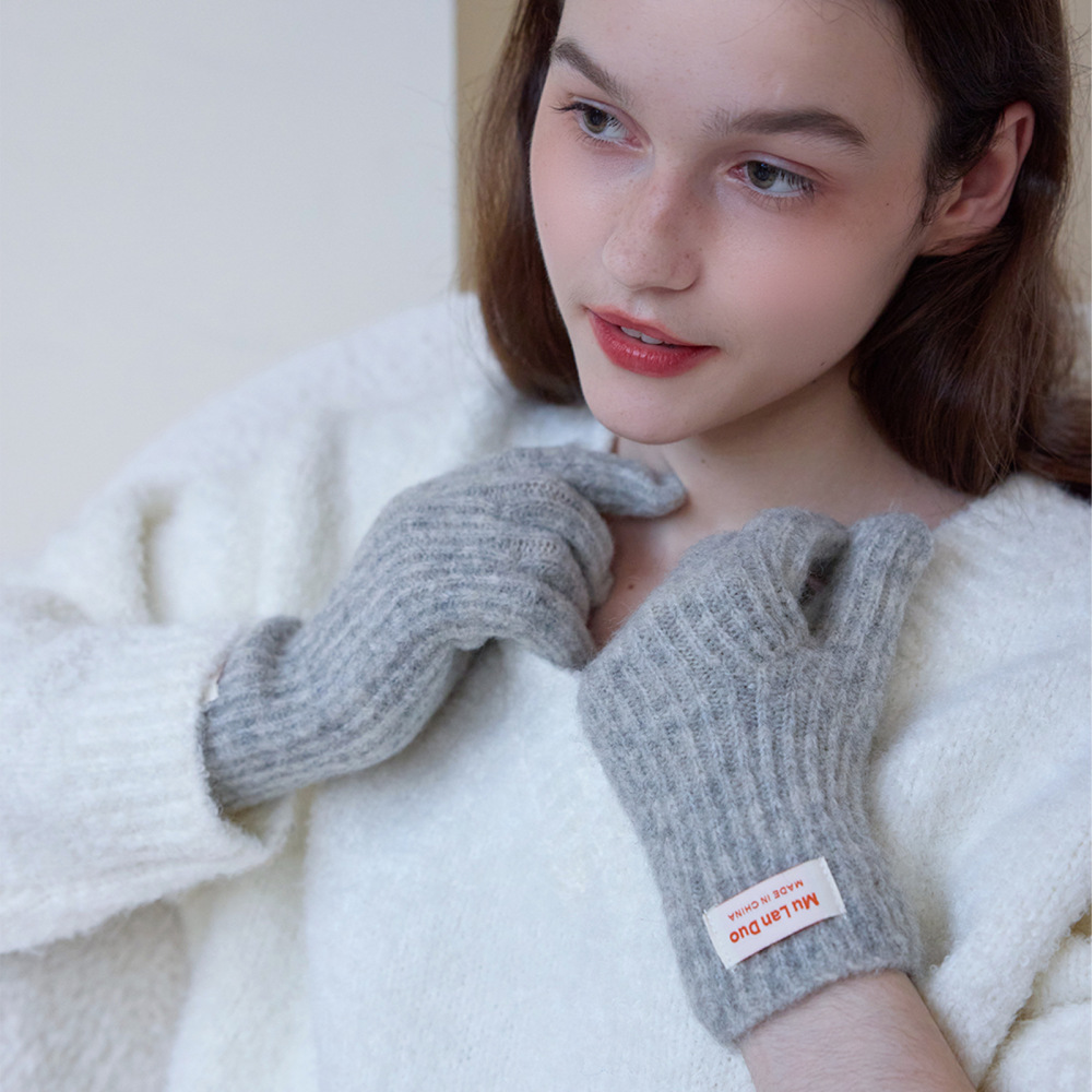 1 Paire De Gants Quotidiens En Polyester De Couleur Unie Pour Femme Image4