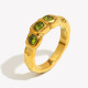 Bague fine à trois zircons - chrysanthème/numéro 8 Image3