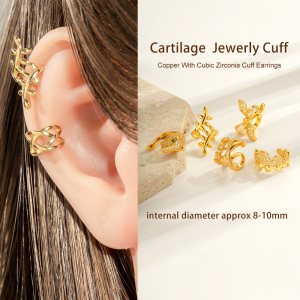 1 Pièce De Manchettes D'Oreilles En Cuivre Doré Et Zircon h5 Image4