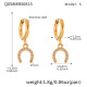 Q058-Boucles d'oreilles en zircon doré avec boucle en forme de fer à cheval-S Image2