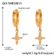 Boucles d'oreilles croix dorée en zircon Image3