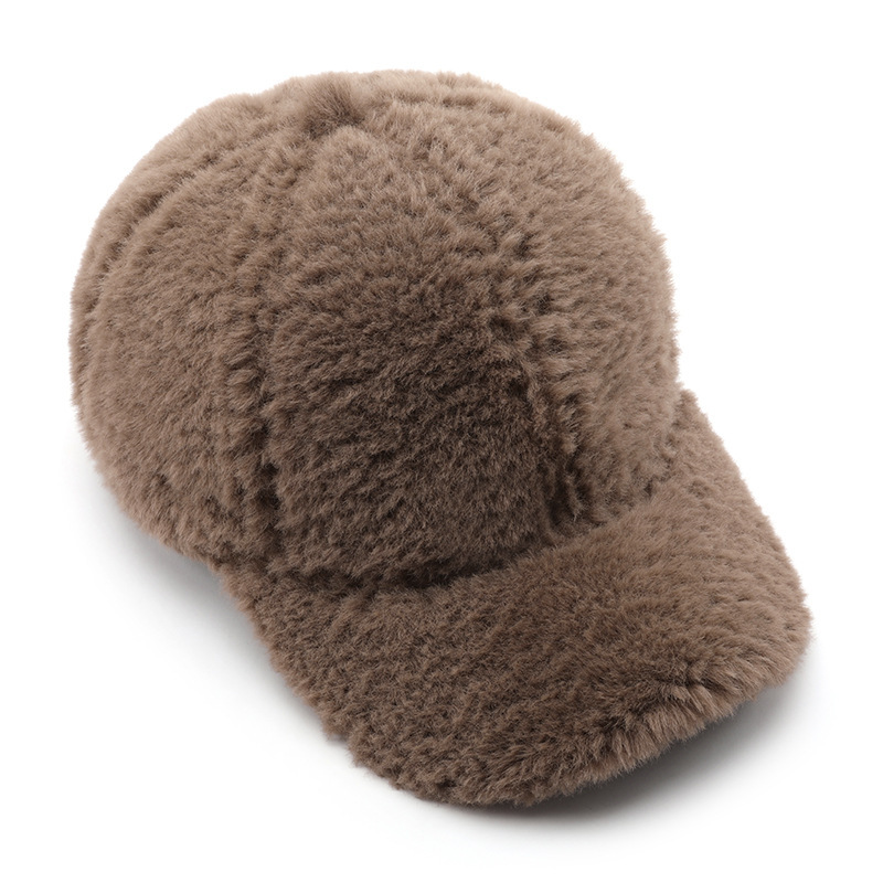 1 Casquette De Baseball Décontractée En Peluche De Couleur Unie h5Image3