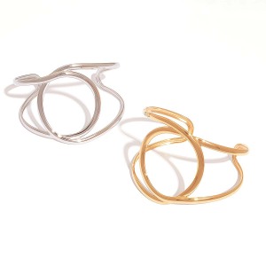 Bracelet Manchette Pour Femme, En Acier Inoxydable, Étanche, De Forme Irrégulière Et Naturelle (1 Pièce). h5 Image9