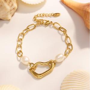 Ensembles De Bijoux Pour Femmes En Acier Inoxydable De Forme Classique Irrégulière, Étanches Et De Couleur Dorée h5 Image5
