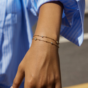 Bracelet Chaîne Femme Luxueux En Acier Inoxydable Doré, Imperméable, Avec Pendentif Cœur (1 Pièce). h5 Image4