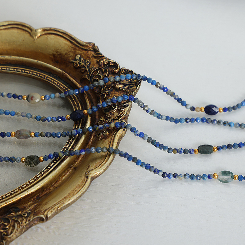 Collier De Perles Élégant Pour Femme, En Acier Inoxydable Imperméable, Couleur Or, Avec Pierres Naturelles (1 Pièce) h5Image5