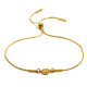 Bracelet chaîne serpent fine extractible en zirconium rond - or - zirconium doré Image3