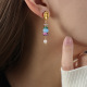 F224-Boucles d'oreilles en pierre naturelle bleue Image2
