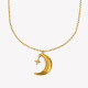 Collier pendentif lune et étoile - Or 