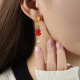 F224-Boucles d'oreilles en pierre naturelle rouge 