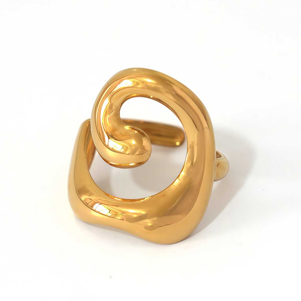 Bague Femme Simple, Forme Irrégulière, En Acier Inoxydable Étanche 