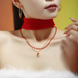 Ensembles De Bijoux Pour Femmes En Acier Inoxydable Imperméable Avec Chapeau De Père Noël Et Zircon Doré h5 Image3