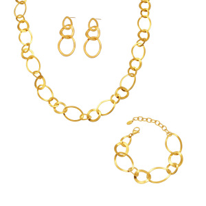 Ensembles De Bijoux Pour Femmes En Acier Inoxydable De Forme Ovale Irrégulière, Étanches Et De Couleur Dorée h5 Image8