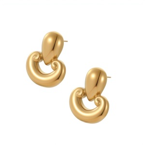 1 Paire De Boucles D'Oreilles Puces Élégantes En Acier Inoxydable Multicolore Étanche Pour Femme h5 Image5