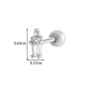 Boucle D'Oreille Piercing Étoile Cuivre Or Zircon 1 Pièce h5 Image2