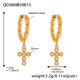 Boucles d'oreilles croix dorée en zircon Image13