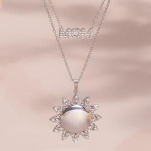 Collier Pendentif Femme Classique Soleil En Acier Inoxydable Étanche Couleur Or (1 Pièce) h5 Image5