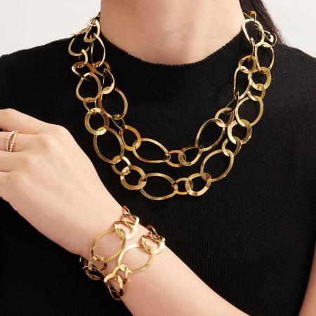 Ensembles De Bijoux Pour Femmes En Acier Inoxydable De Forme Ovale Irrégulière, Étanches Et De Couleur Dorée