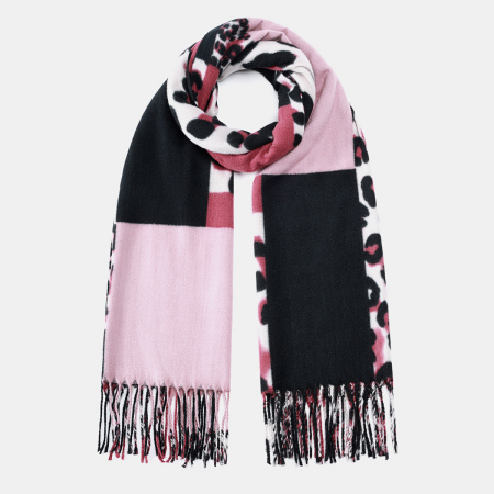 Écharpe d'hiver classique en rayonne à imprimé léopard pour femme, 1 pièce