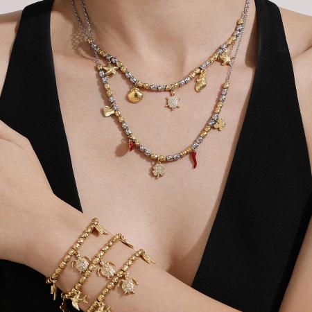 Ensembles De Bijoux De Luxe Pour Femmes, En Acier Inoxydable, Étanches, Couleur Or, Avec Zircon, Motif Animal.