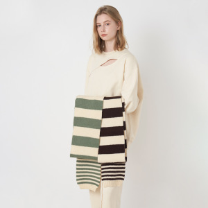 Écharpe D'Hiver En Fibre Synthétique À Rayures Noires Et Blanches Pour Femme, 1 Pièce h5 Image3