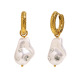Boucles d'oreilles baroques vintage en perles d'imitation - Blanc Image2