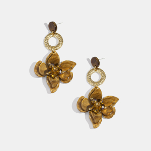 1 Paire De Boucles D'Oreilles Pendantes Rétro En Résine À Fleurs h5 