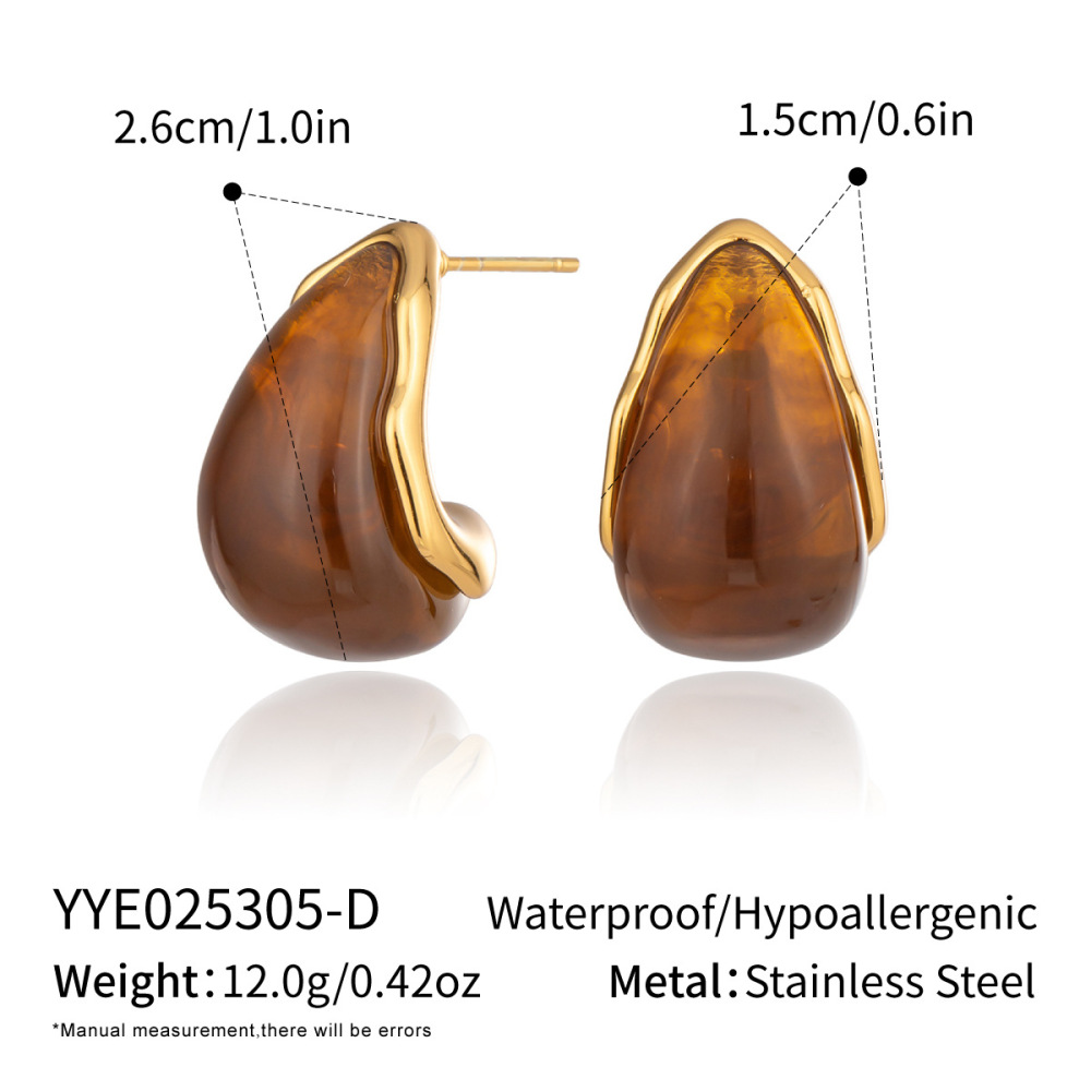 1 Paire De Boucles D'Oreilles Puces Pour Femme, En Acier Inoxydable Imperméable, Couleur Or, De Forme Irrégulière, À Porter Au Quotidien