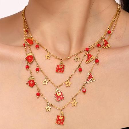 Ensembles de bijoux de luxe pour femmes, en acier inoxydable, étanches, couleur or, parfaits comme cadeau de Noël
