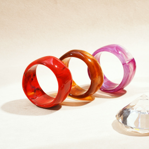 1 Bracelet Simple Et Léger En Acrylique Pour Femme, Luxueux, Dégradé Irrégulier De Couleurs h5 Image4