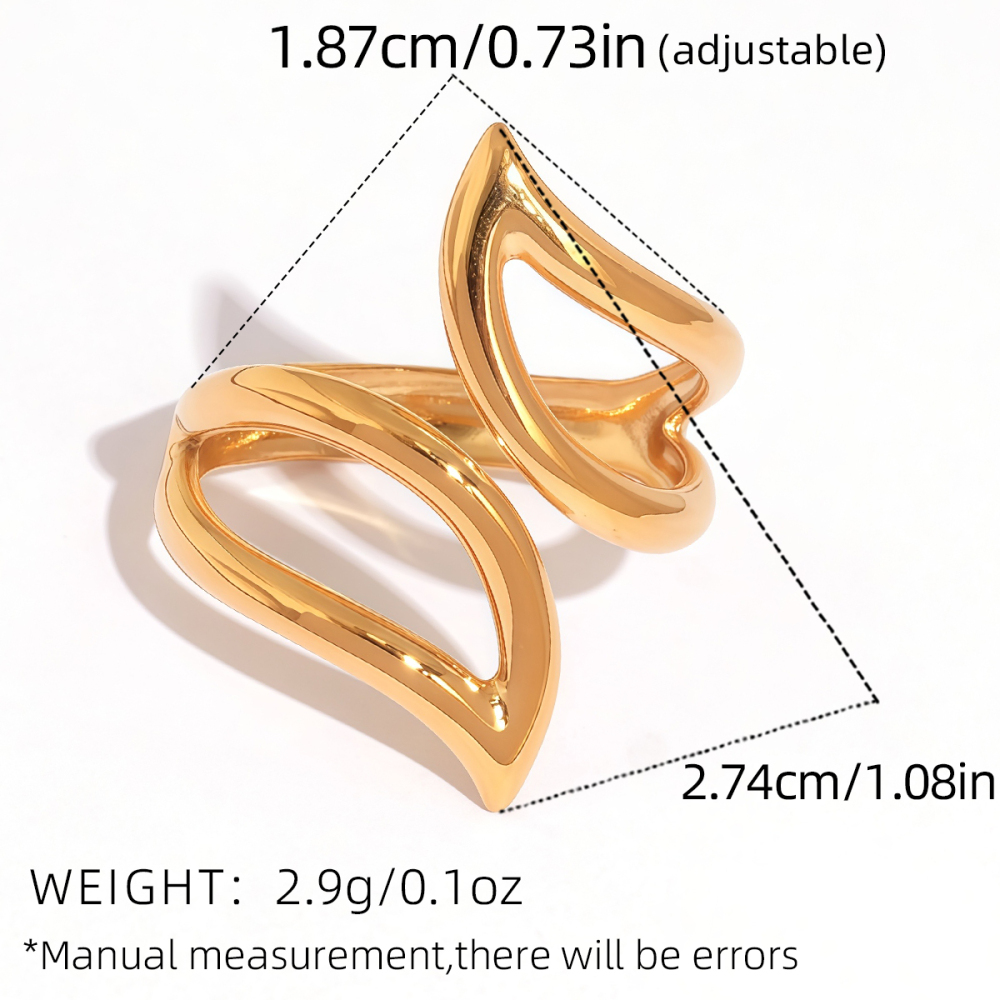 Bague Femme Simple, Forme Irrégulière, En Acier Inoxydable Étanche Image2