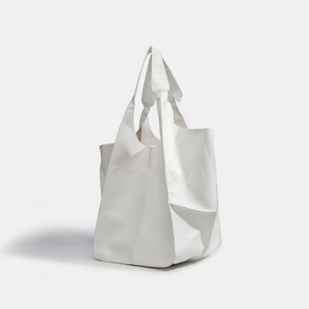Sac fourre-tout minimaliste rétro uni en PU pour femme (1 pièce) 2