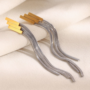 Boucles D'Oreilles Pendantes Pour Femme, En Acier Inoxydable Étanche, Avec Pompon, Couleurs Or Et Argent. h5 Image7