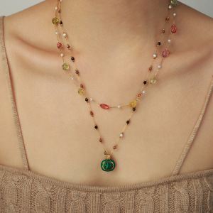Ensembles De Bijoux Pour Femmes En Acier Inoxydable De Forme Classique Irrégulière, Étanches, Couleur Or Et Pierres Naturelles h5 Image4