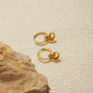 Ensembles De Bijoux Pour Femmes En Acier Inoxydable Doré, En Forme De Cœur, De La Série Romantique h5 Image6